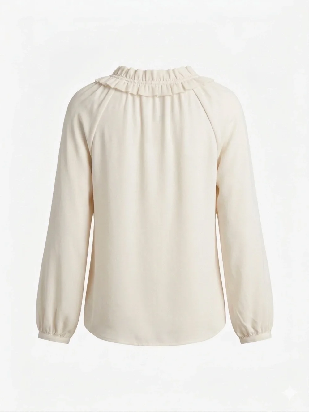 J. Crew Cream Ruffled V-Neck Blouse